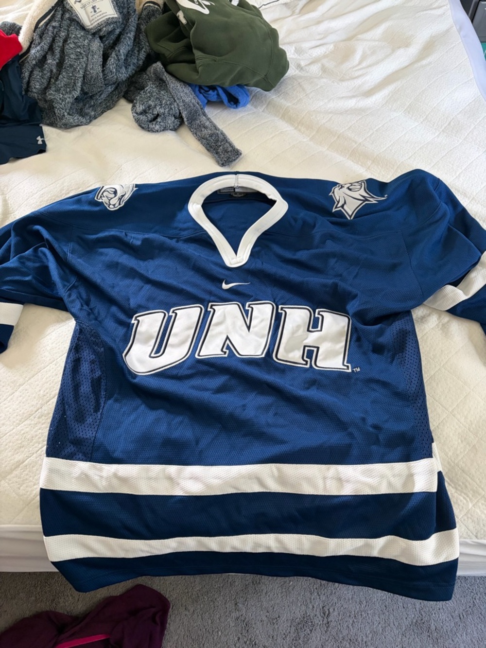Nike Blue and White UNH Hockey Jersey